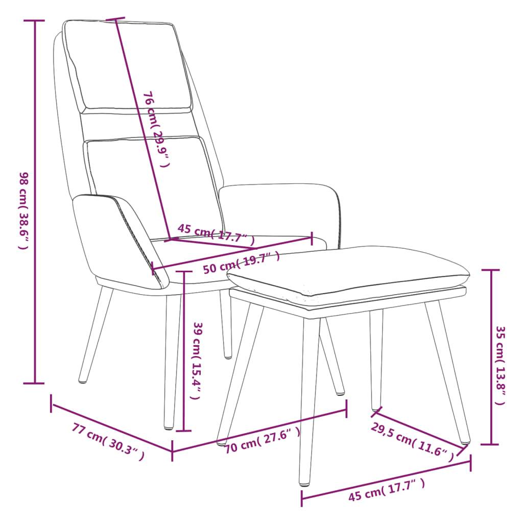 vidaXL Relaxsessel mit Hocker Schwarz Stoff