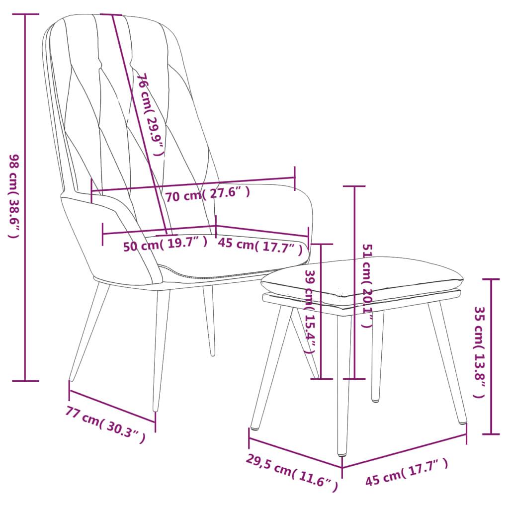vidaXL Relaxsessel mit Hocker Schwarz Samt