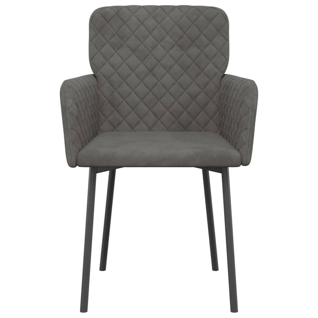 vidaXL Esszimmerstühle 2 Stk. Dunkelgrau Samt