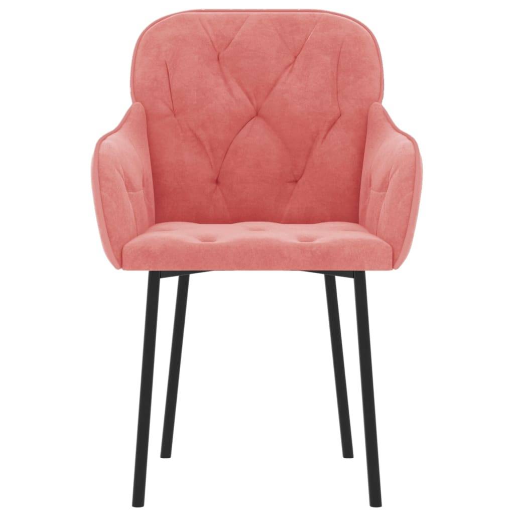 vidaXL Esszimmerstühle 2 Stk. Rosa Samt
