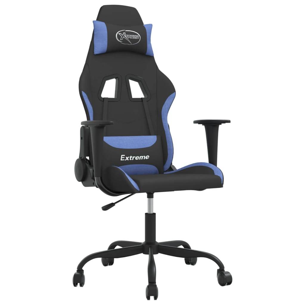 vidaXL Gaming-Stuhl Schwarz und Blau Stoff