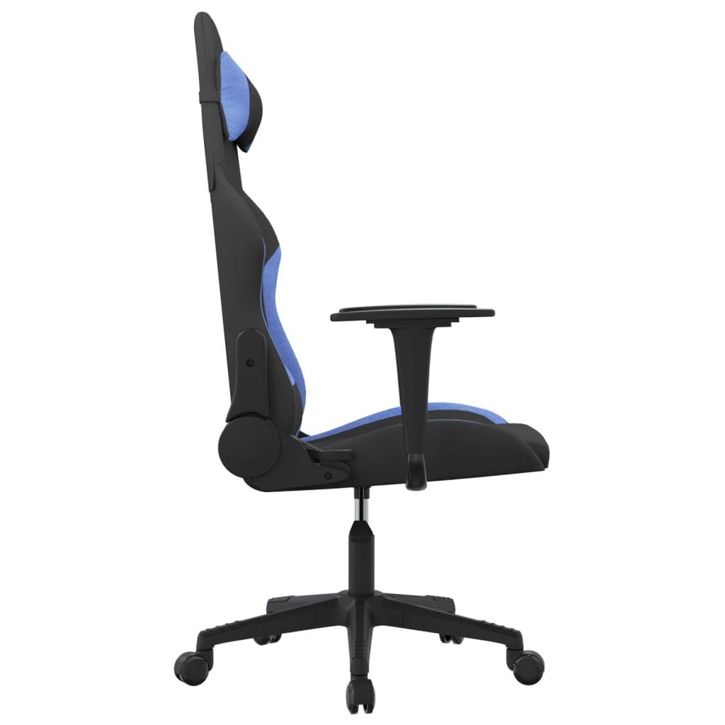 vidaXL Gaming-Stuhl mit Massagefunktion Schwarz und Blau Stoff