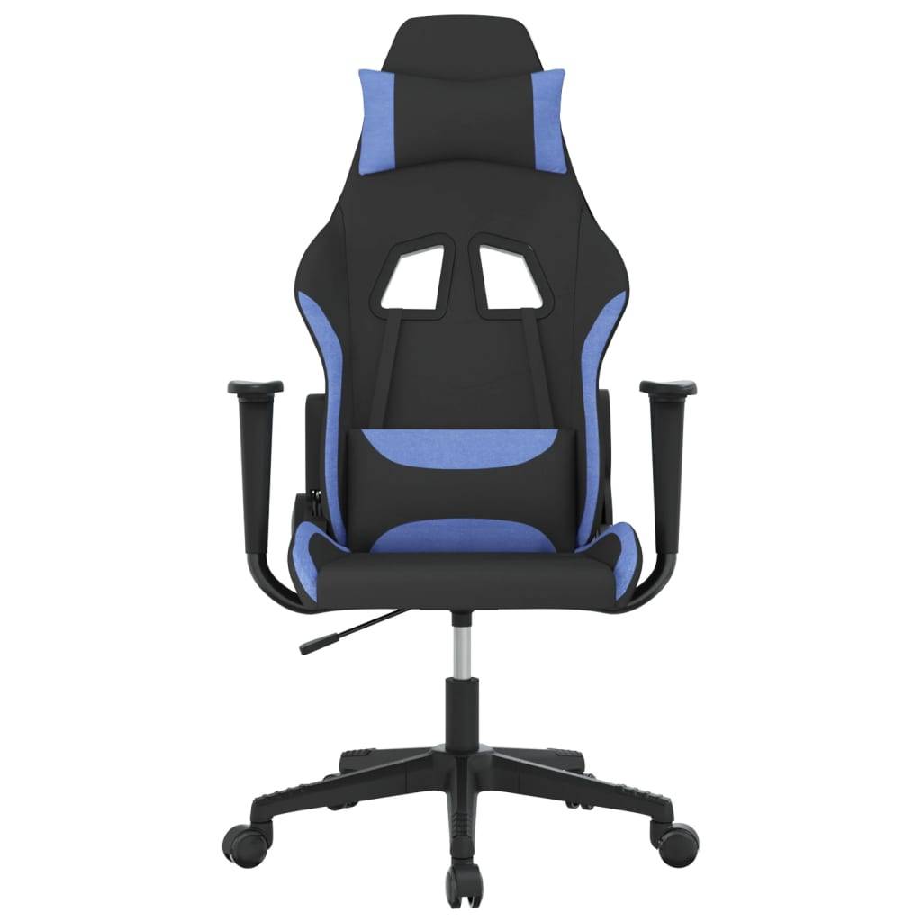vidaXL Gaming-Stuhl mit Massagefunktion Schwarz und Blau Stoff