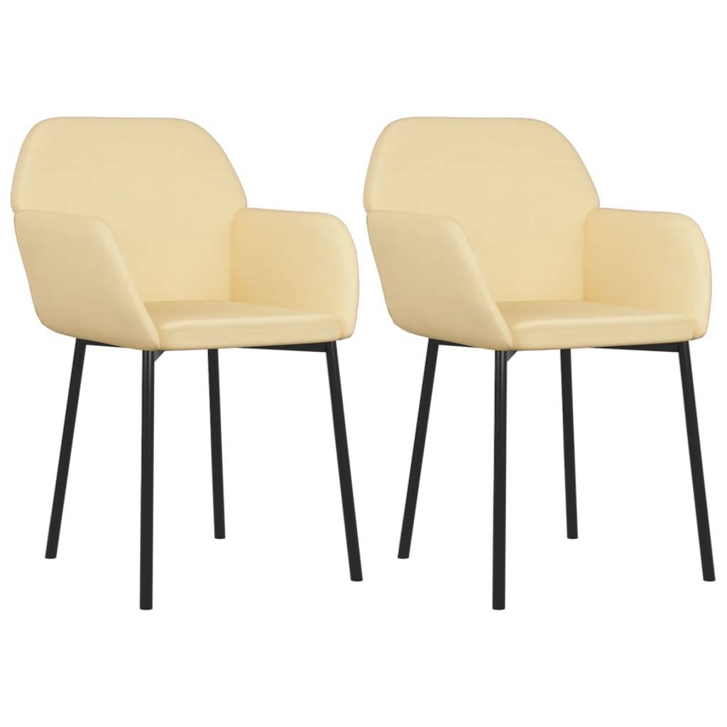 vidaXL Esszimmerstühle 2 Stk. Creme Samt