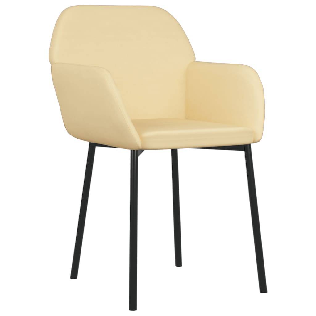 vidaXL Esszimmerstühle 2 Stk. Creme Samt