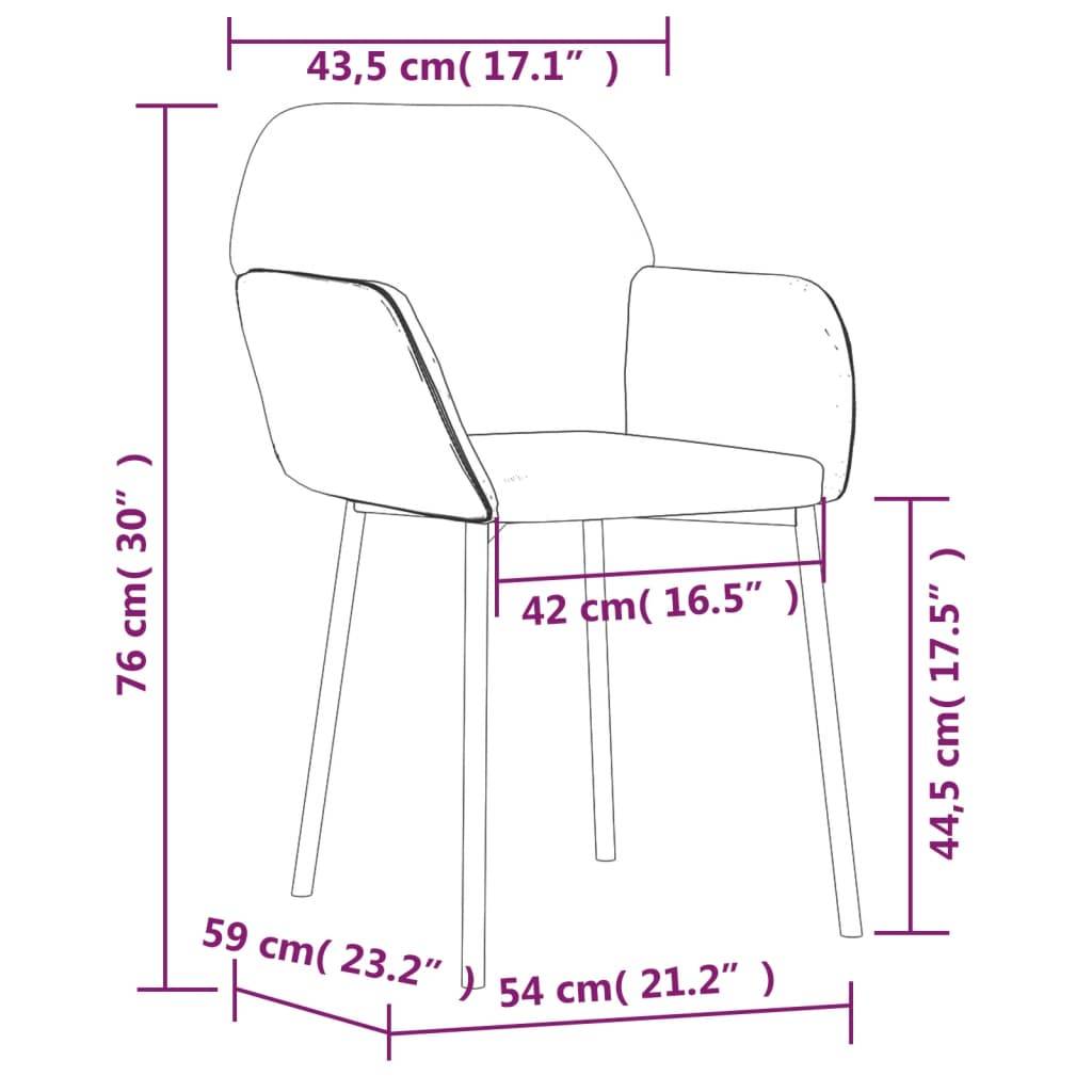 vidaXL Esszimmerstühle 2 Stk. Creme Samt