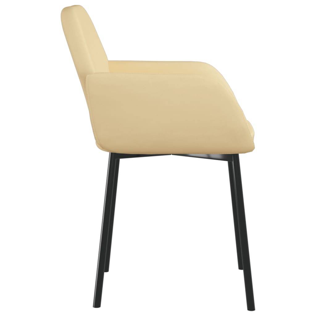 vidaXL Esszimmerstühle 2 Stk. Creme Samt