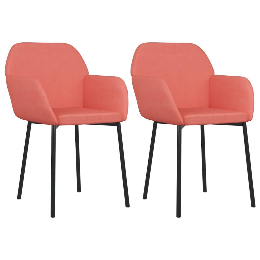 vidaXL Esszimmerstühle 2 Stk. Rosa Samt