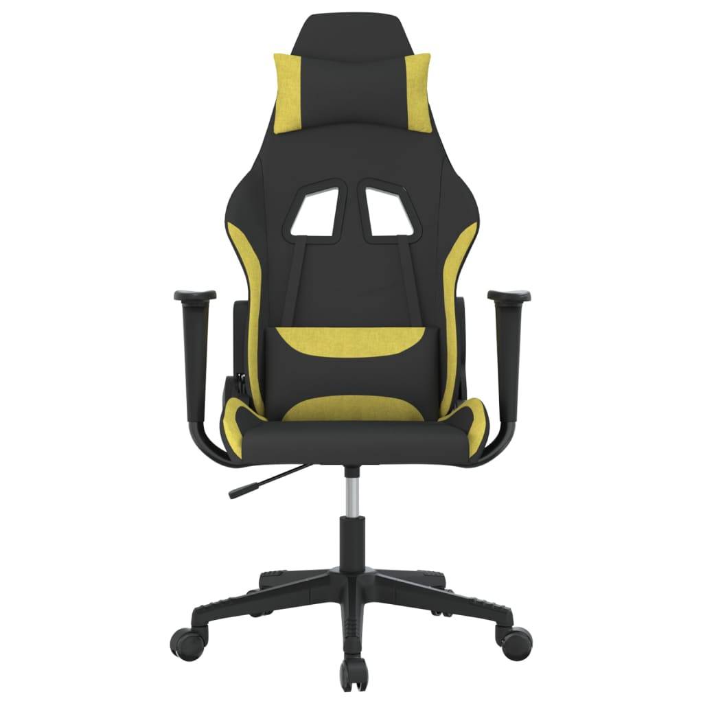 vidaXL Gaming-Stuhl mit Massagefunktion Schwarz und Hellgrün Stoff