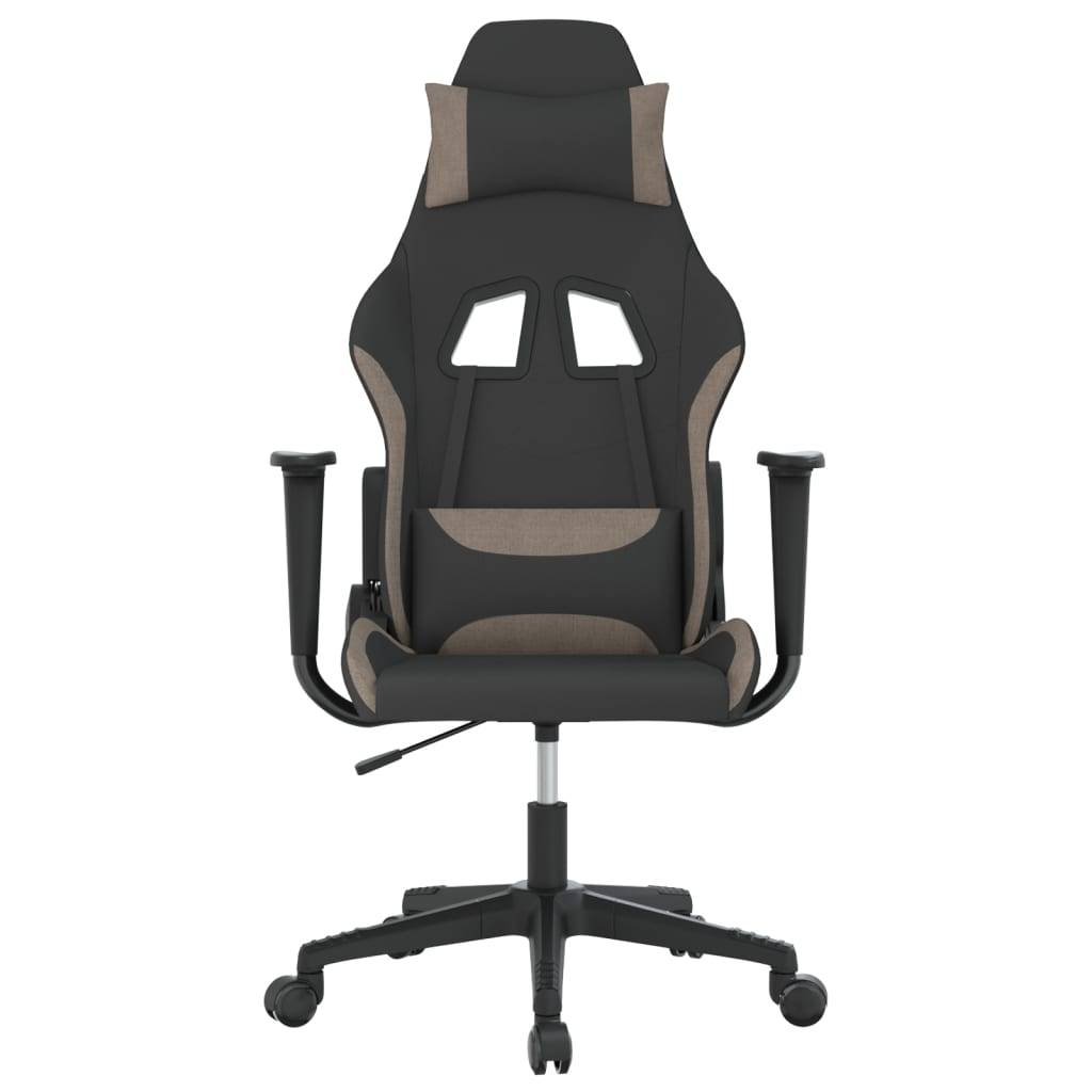 vidaXL Gaming-Stuhl mit Massagefunktion Schwarz und Taupe Stoff