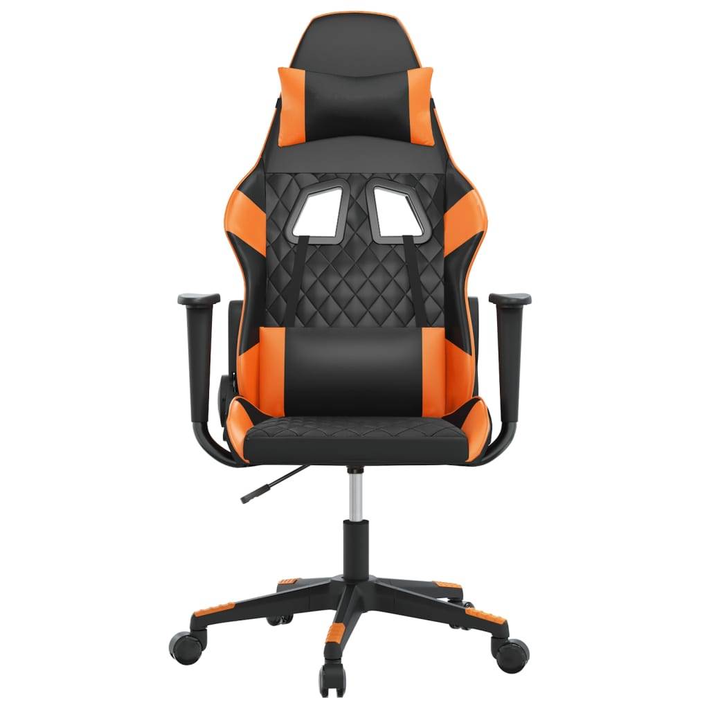 vidaXL Gaming-Stuhl mit Massagefunktion Schwarz und Orange Kunstleder