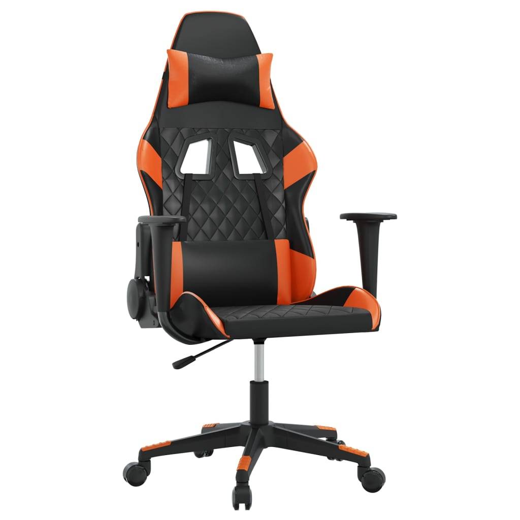 vidaXL Gaming-Stuhl mit Massagefunktion Schwarz und Orange Kunstleder