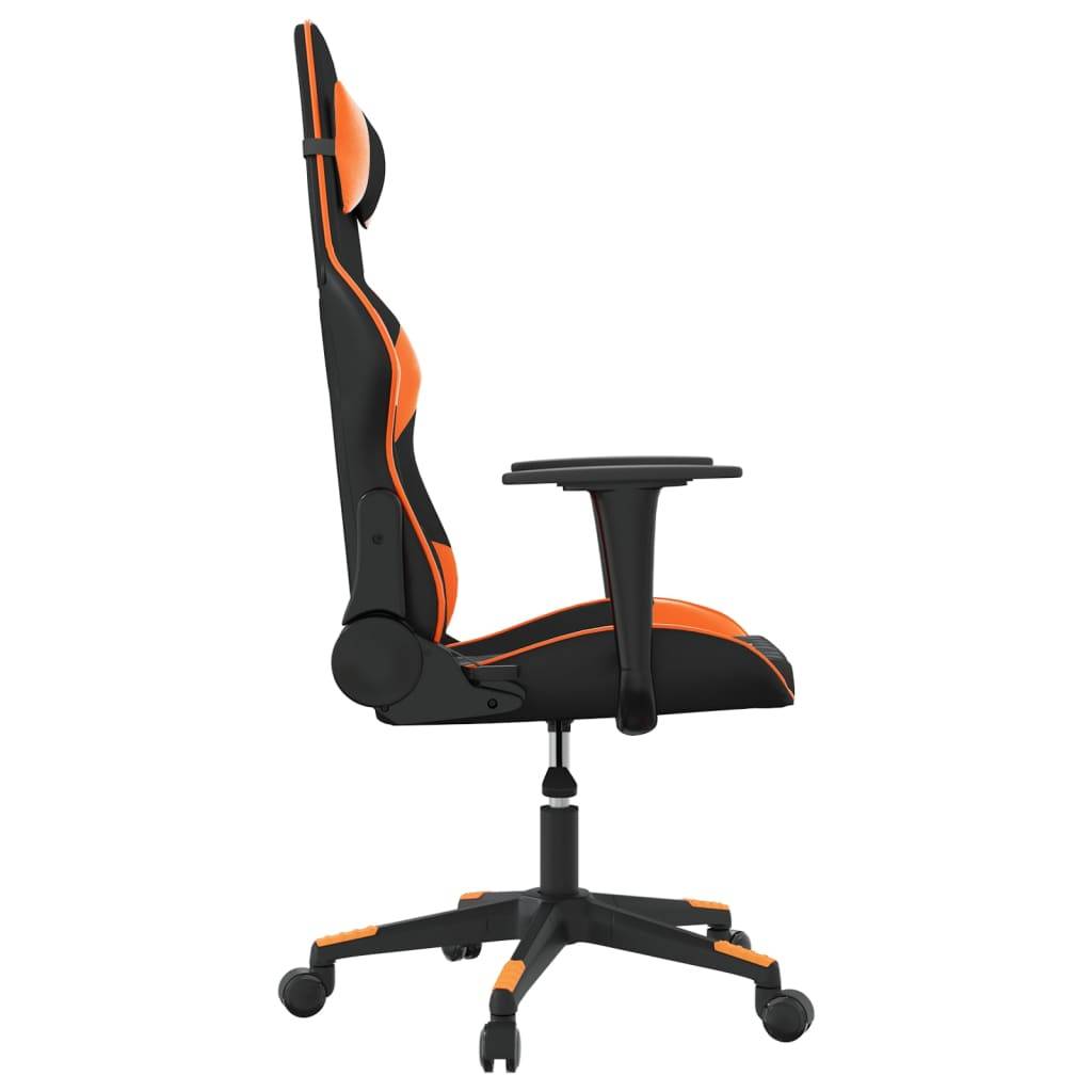 vidaXL Gaming-Stuhl mit Massagefunktion Schwarz und Orange Kunstleder