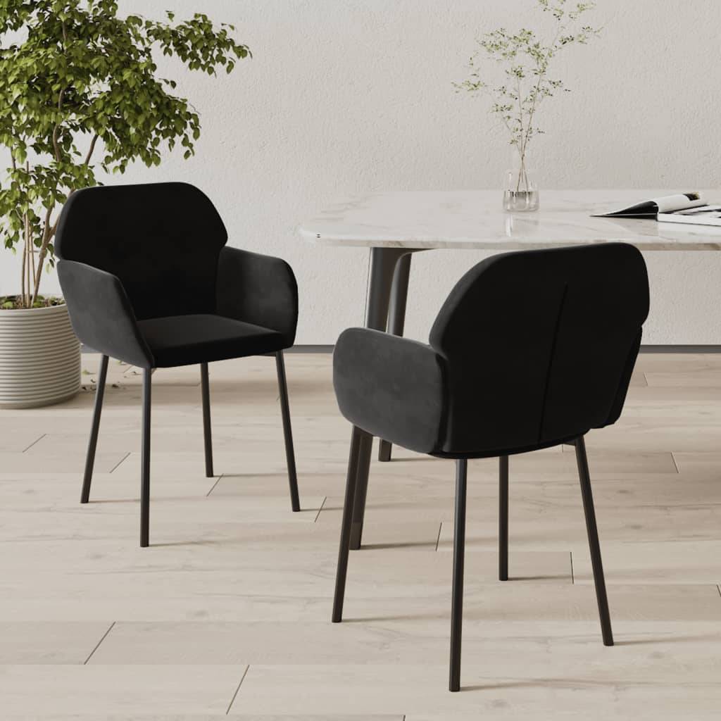 vidaXL Esszimmerstühle 2 Stk. Schwarz Samt
