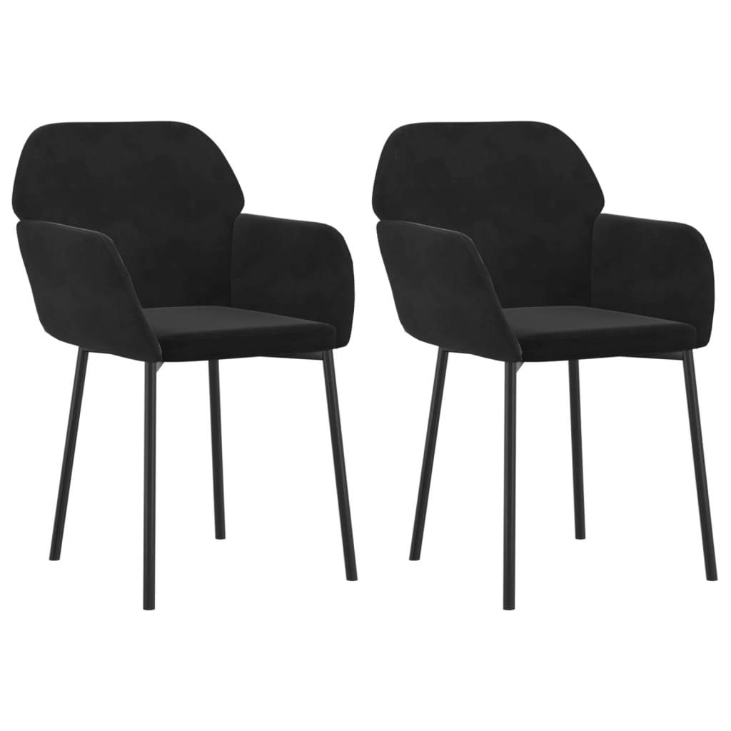 vidaXL Esszimmerstühle 2 Stk. Schwarz Samt