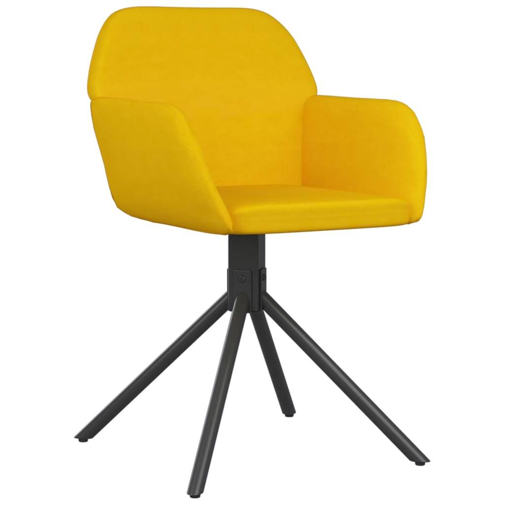 vidaXL Esszimmerstühle 2 Stk. Drehbar Gelb Samt