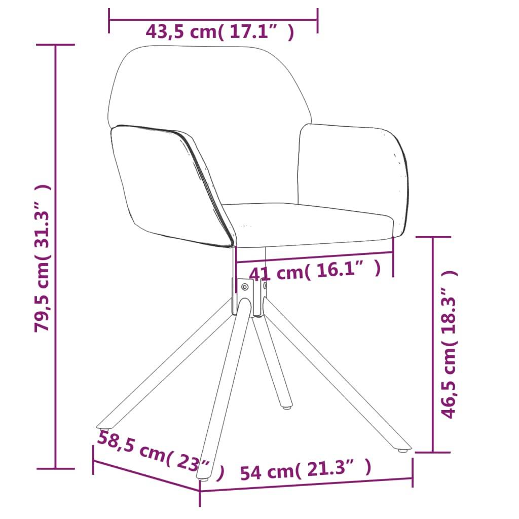 vidaXL Esszimmerstühle 2 Stk. Drehbar Schwarz Samt