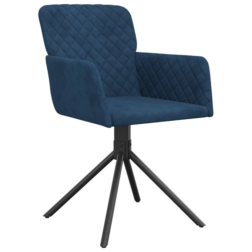 vidaXL Esszimmerstühle 2 Stk. Drehbar Blau Samt