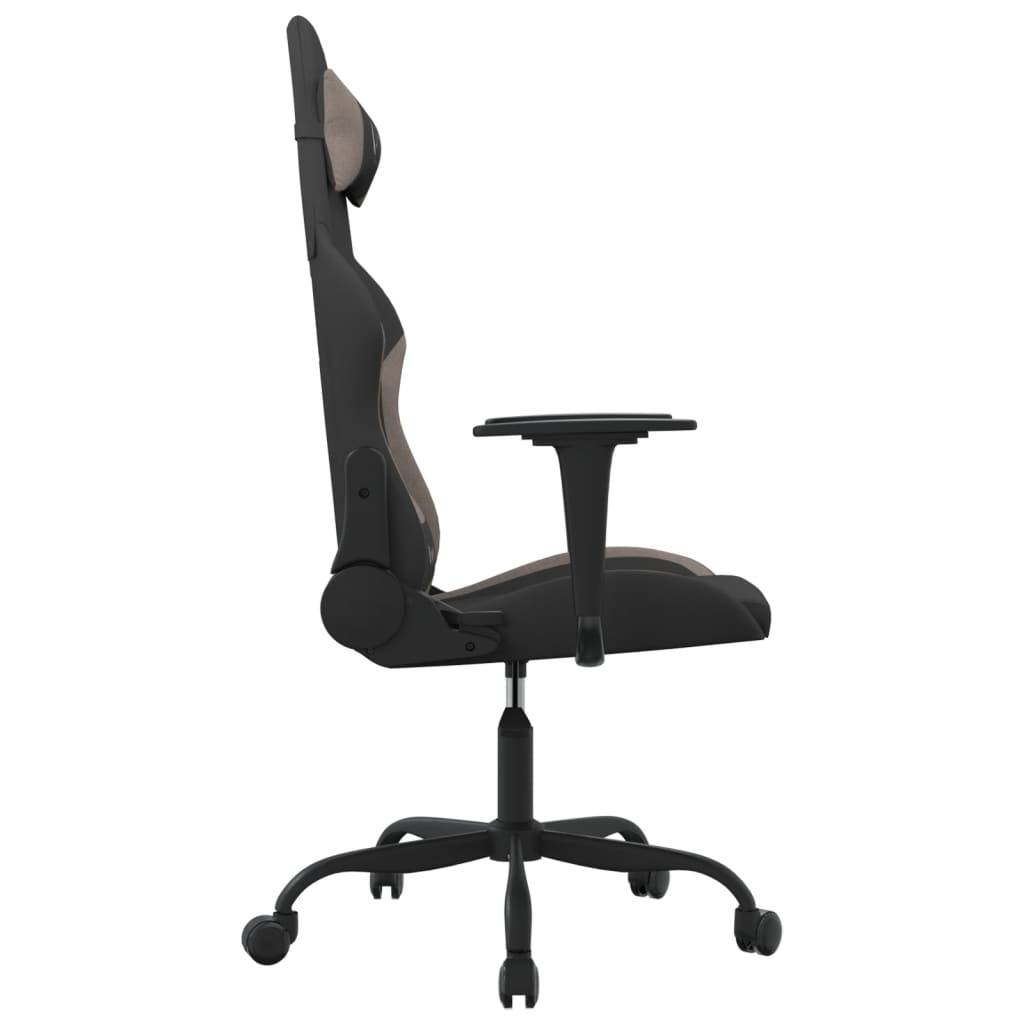 vidaXL Gaming-Stuhl mit Massagefunktion Schwarz und Taupe Stoff