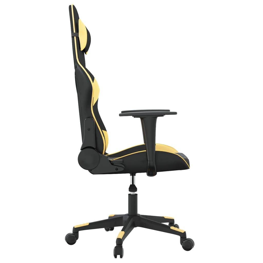 vidaXL Gaming-Stuhl mit Massagefunktion Schwarz & Golden Kunstleder