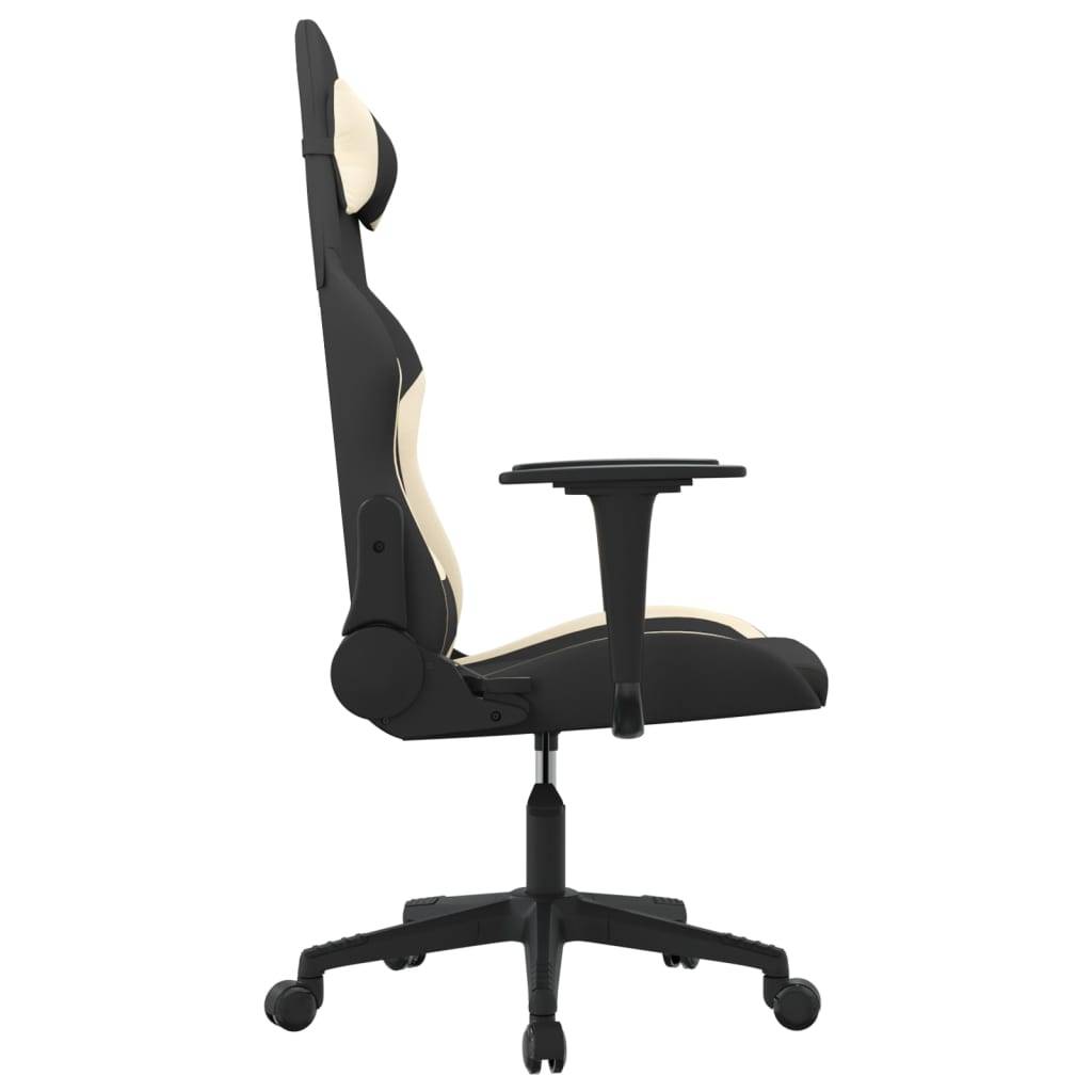 vidaXL Gaming-Stuhl Schwarz und Creme Stoff