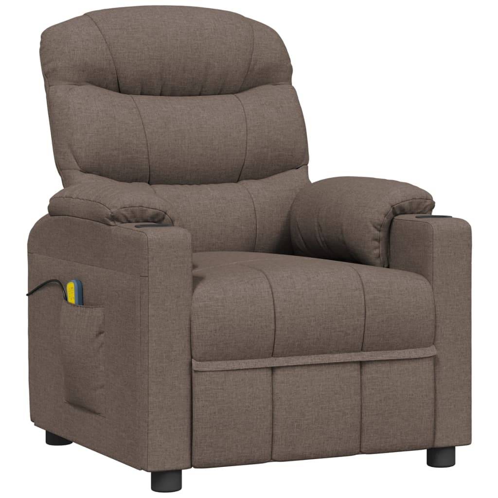 vidaXL Massagesessel Taupe Stoff
