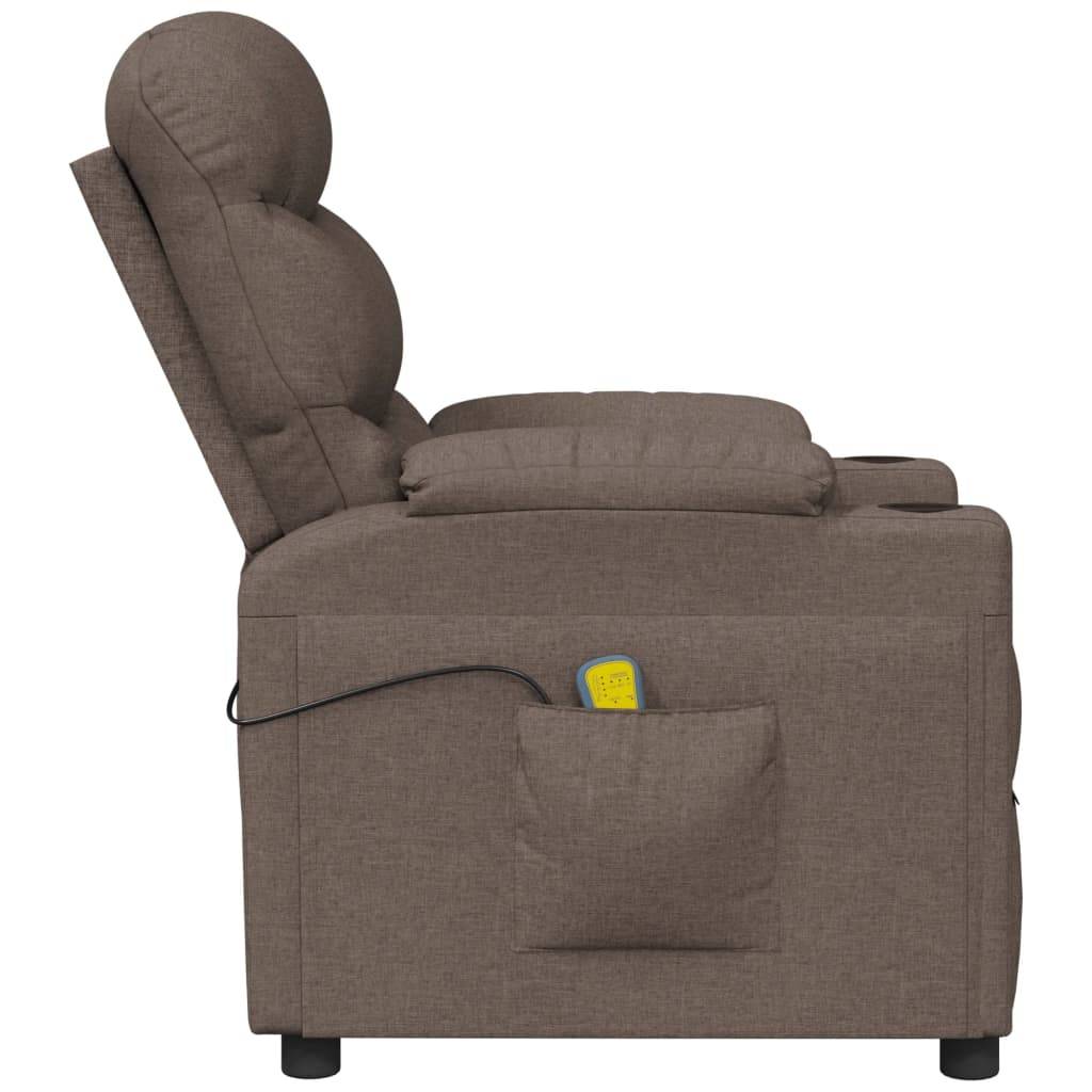 vidaXL Massagesessel Taupe Stoff