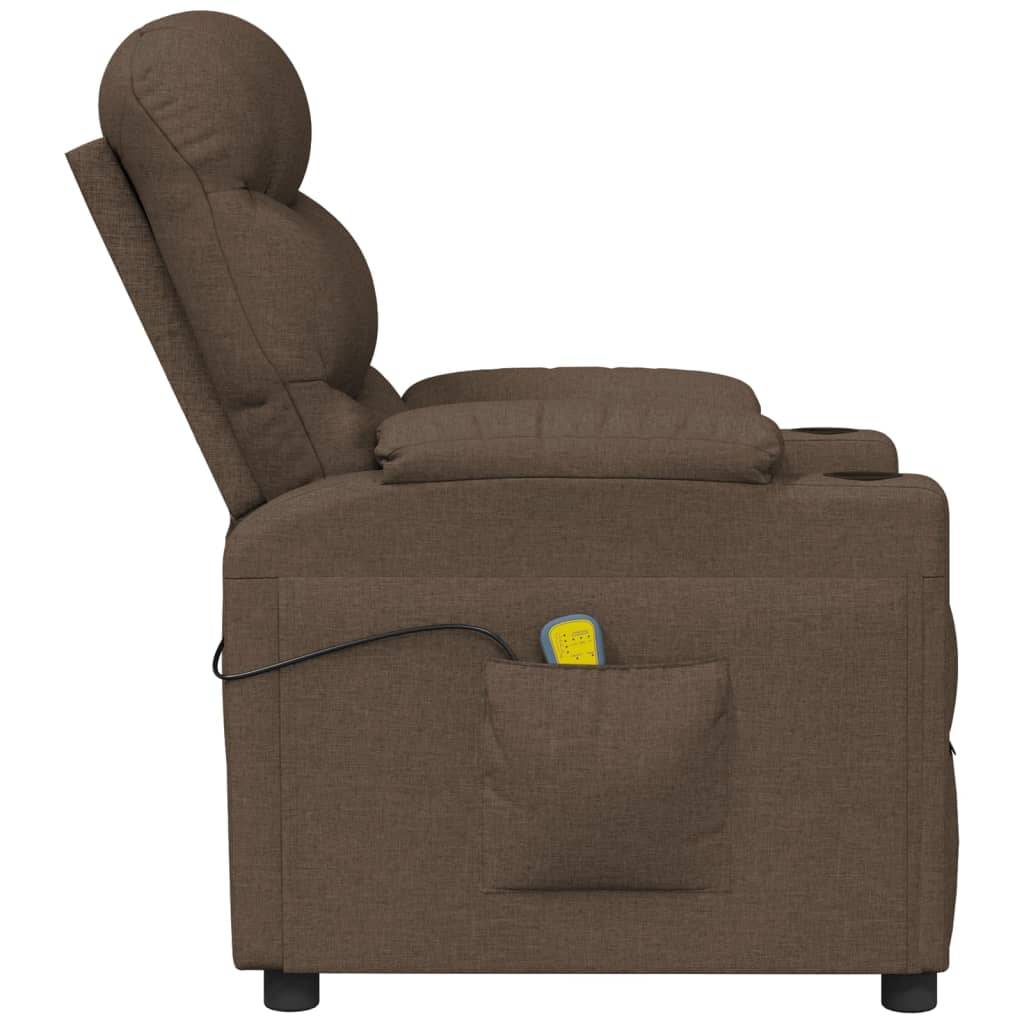 vidaXL Massagesessel Braun Stoff