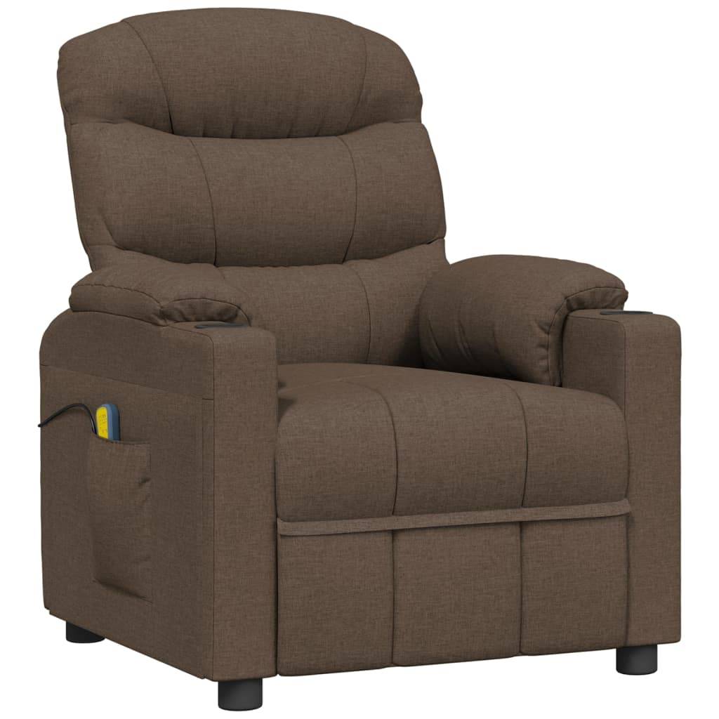 vidaXL Massagesessel Braun Stoff