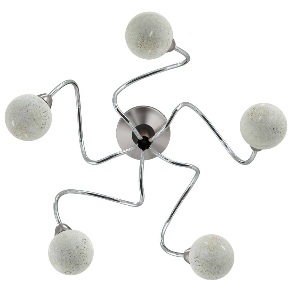 vidaXL Deckenleuchte mit Runden Glasschirmen für 5 G9 LED-Leuchtmittel