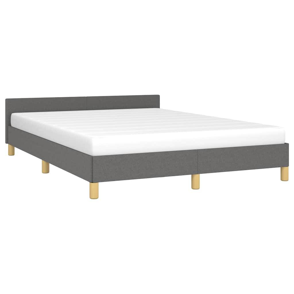 vidaXL Bettgestell ohne Matratze Dunkelgrau 140x190 cm Stoff
