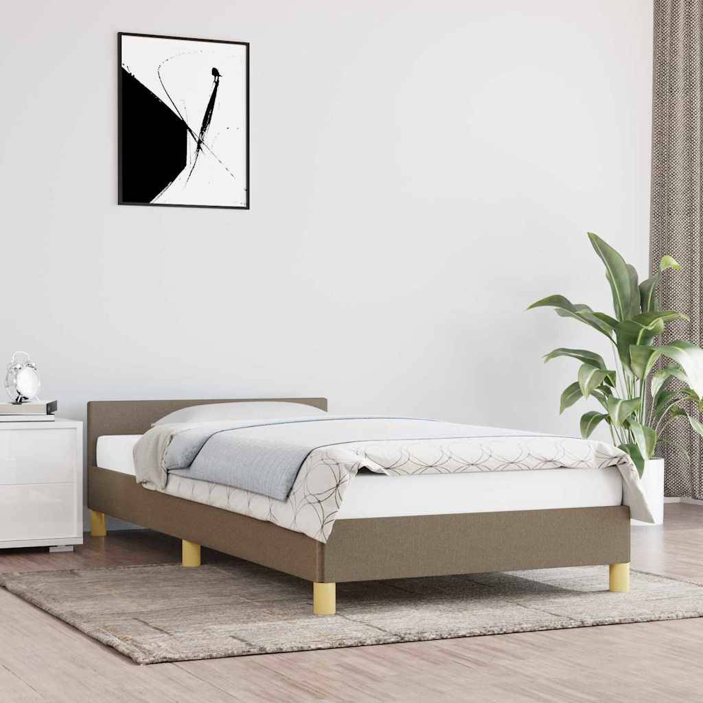 vidaXL Bettgestell ohne Matratze Taupe 100x200 cm Stoff