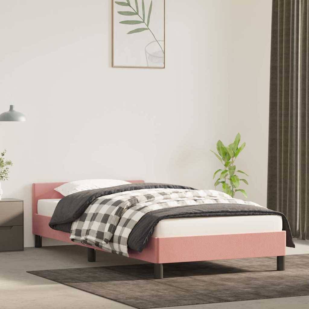 vidaXL Bettgestell mit Kopfteil ohne Matratze Rosa 80x200 cm Samt
