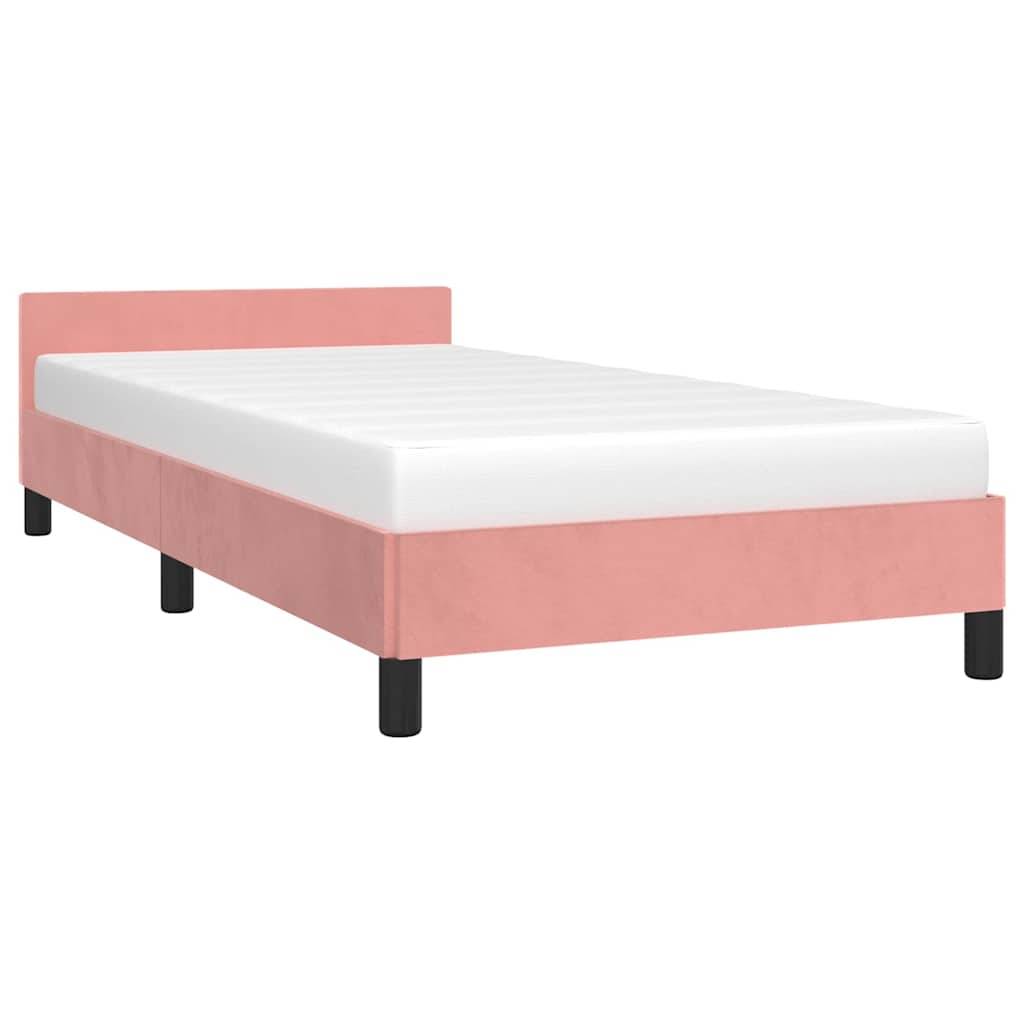vidaXL Bettgestell mit Kopfteil ohne Matratze Rosa 80x200 cm Samt