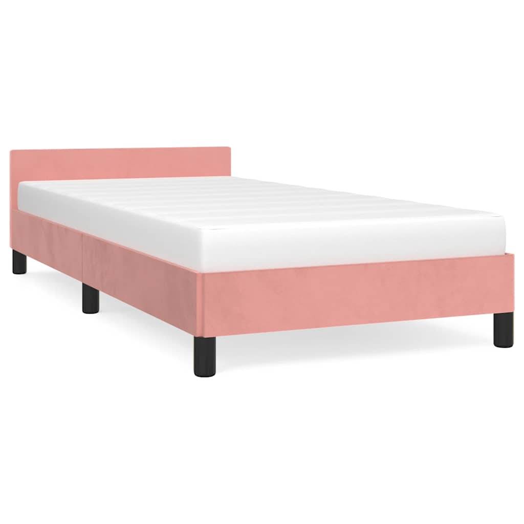 vidaXL Bettgestell mit Kopfteil ohne Matratze Rosa 80x200 cm Samt
