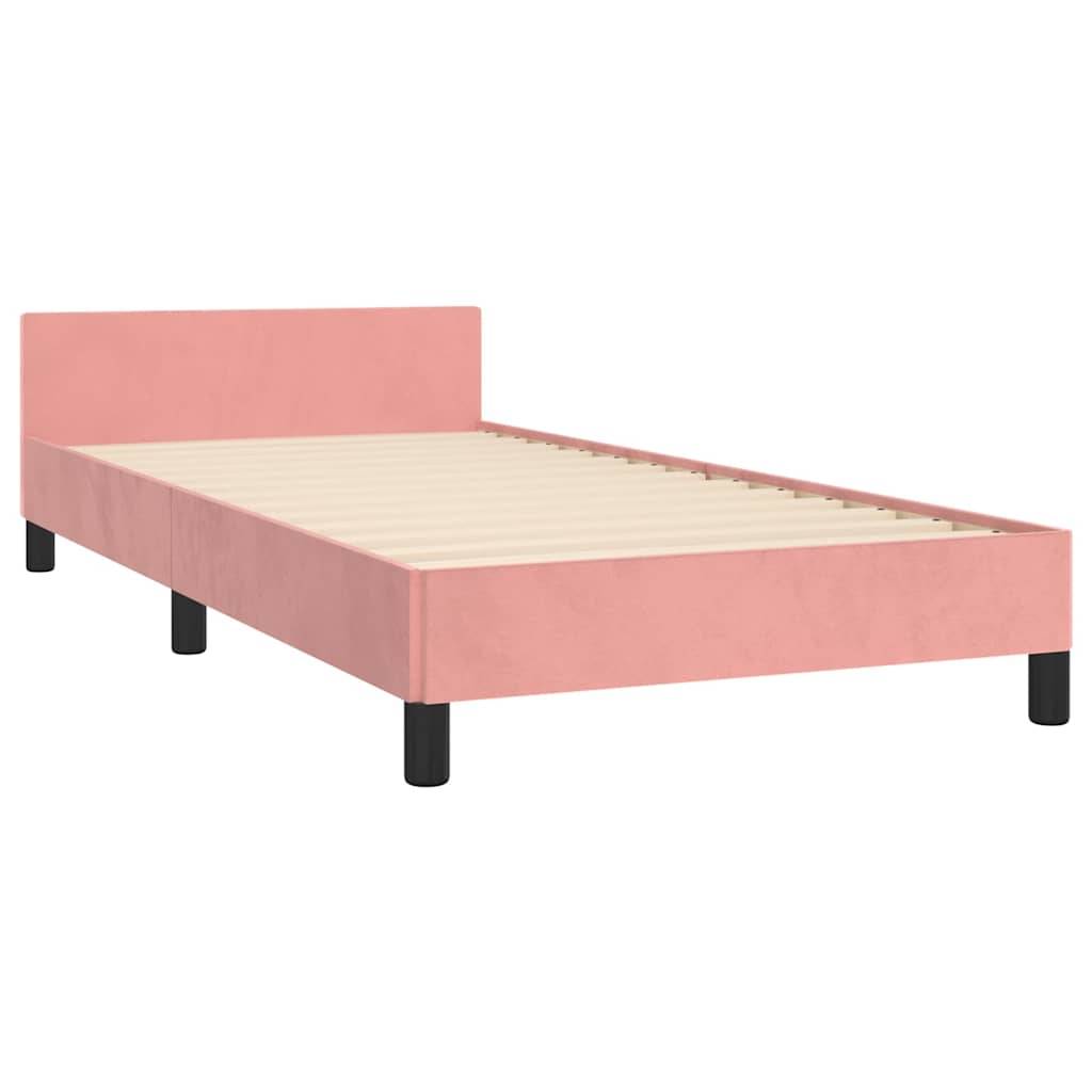 vidaXL Bettgestell mit Kopfteil ohne Matratze Rosa 80x200 cm Samt