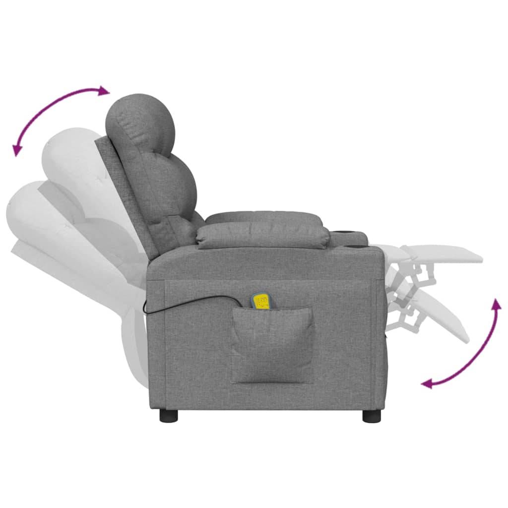 vidaXL Massagesessel Hellgrau Stoff