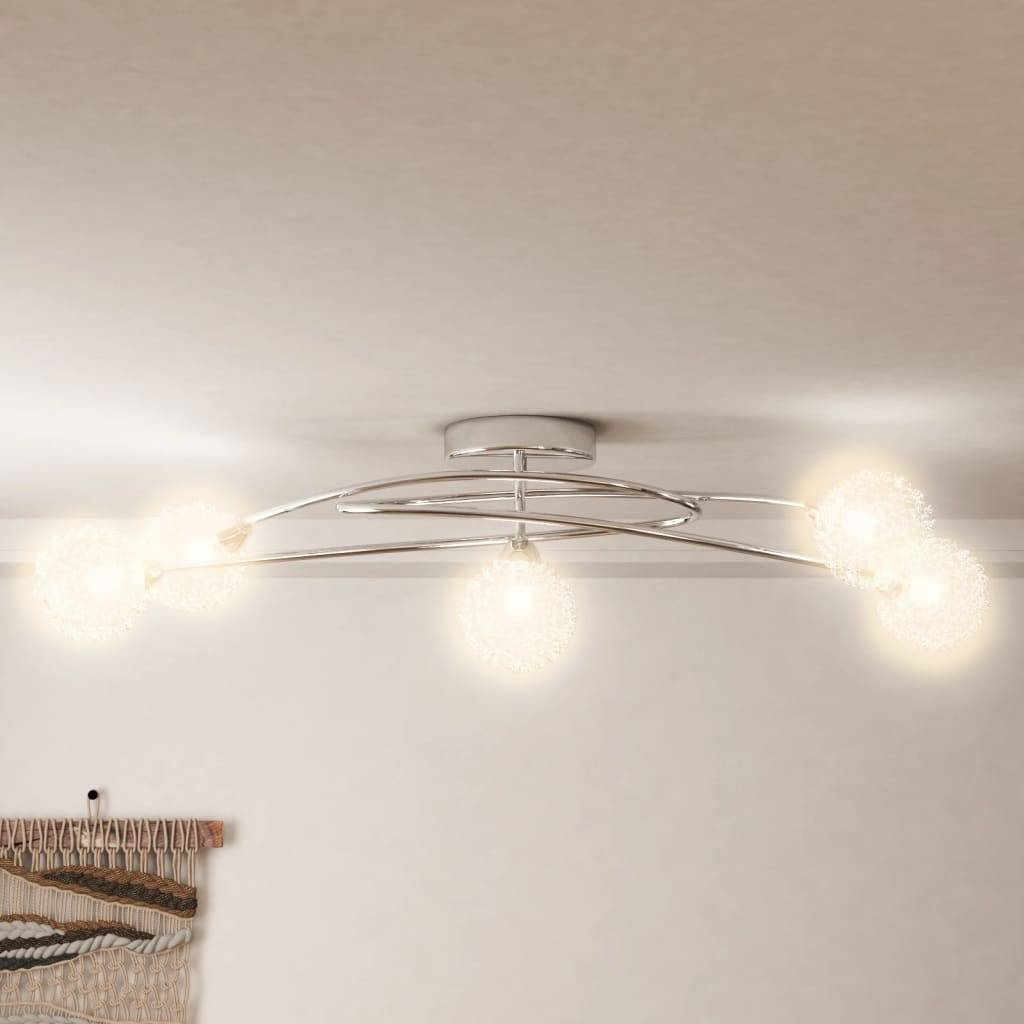 vidaXL Deckenleuchte mit Drahtgeflecht-Schirmen für 5 G9 LED-Leuchten