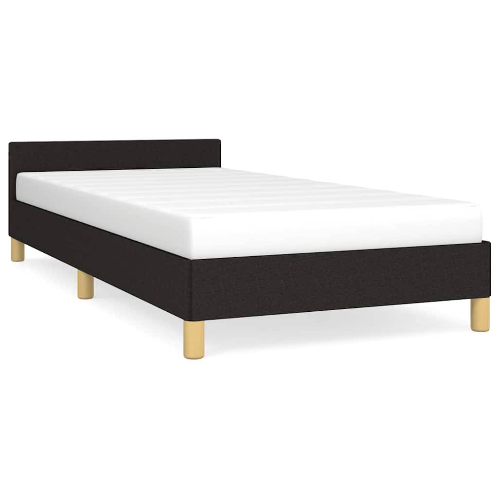 vidaXL Bettgestell mit Kopfteil ohne Matratze Schwarz 90x200 cm Stoff