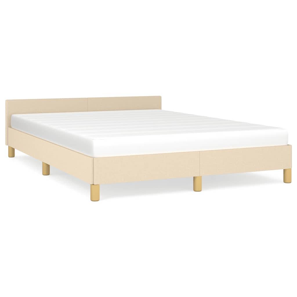 vidaXL Bettgestell ohne Matratze Creme 140x200 cm Stoff