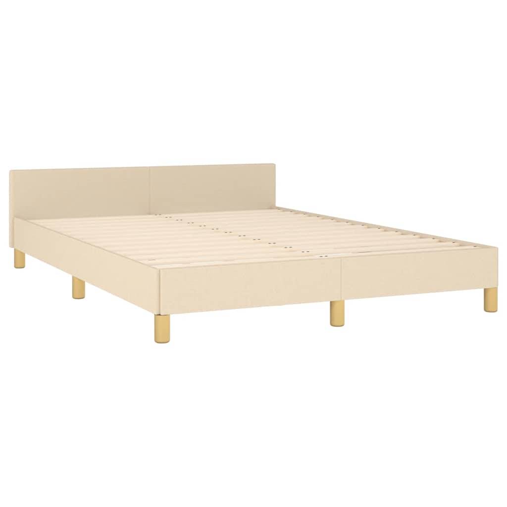 vidaXL Bettgestell ohne Matratze Creme 140x200 cm Stoff