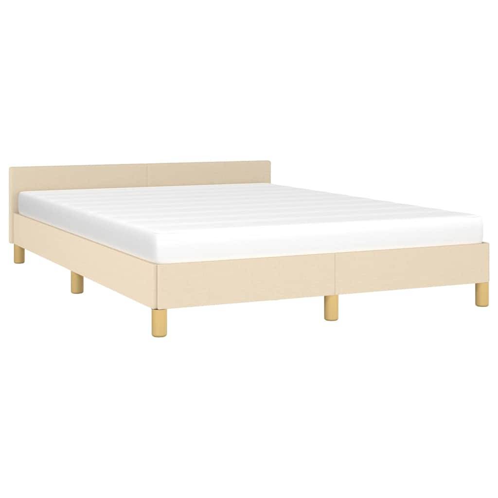 vidaXL Bettgestell ohne Matratze Creme 140x200 cm Stoff
