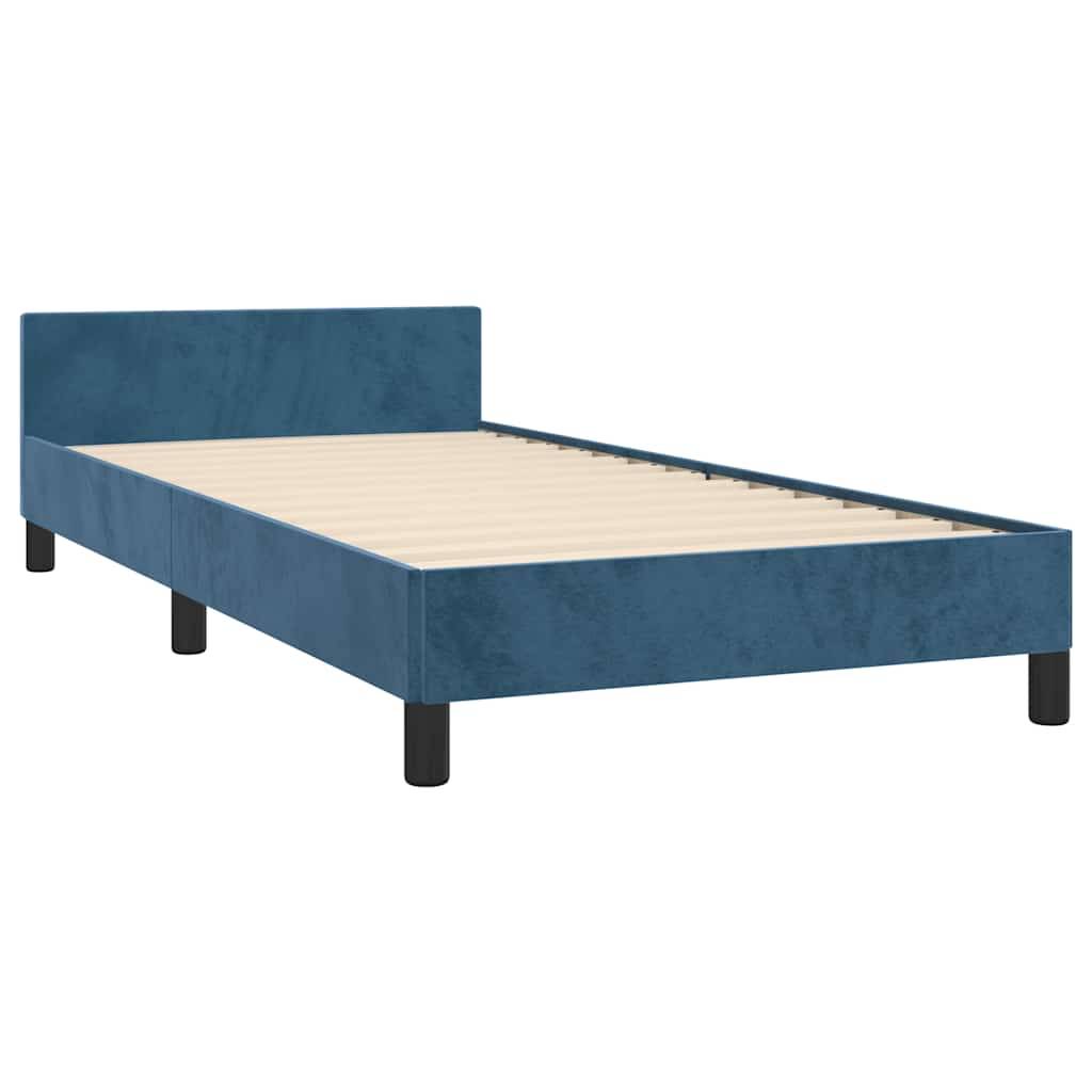 vidaXL Bettgestell ohne Matratze Dunkelblau 90x190 cm Samt