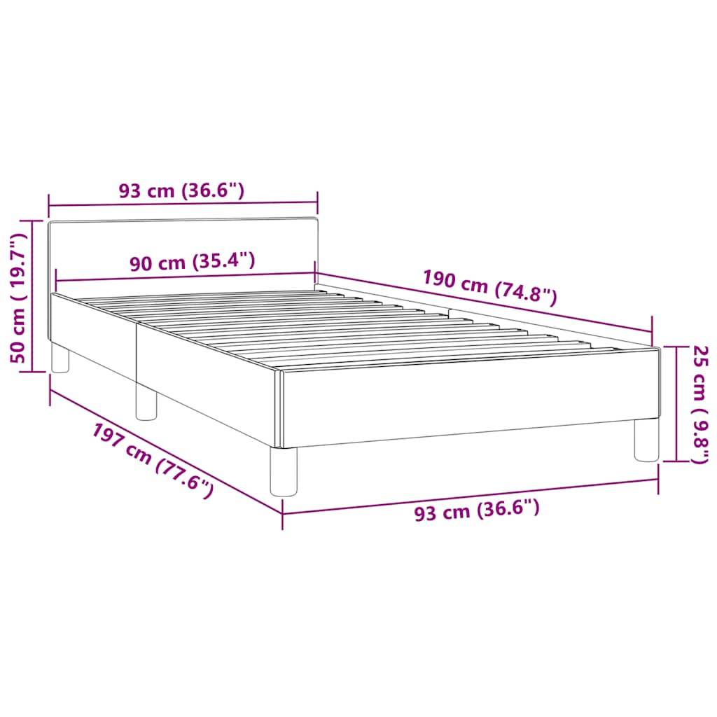 vidaXL Bettgestell ohne Matratze Dunkelblau 90x190 cm Samt