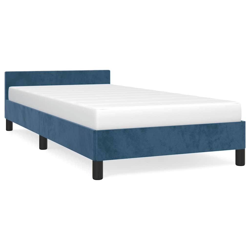 vidaXL Bettgestell ohne Matratze Dunkelblau 90x190 cm Samt