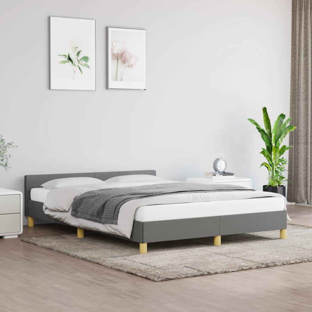 vidaXL Bettgestell ohne Matratze Dunkelgrau 140x190 cm Stoff