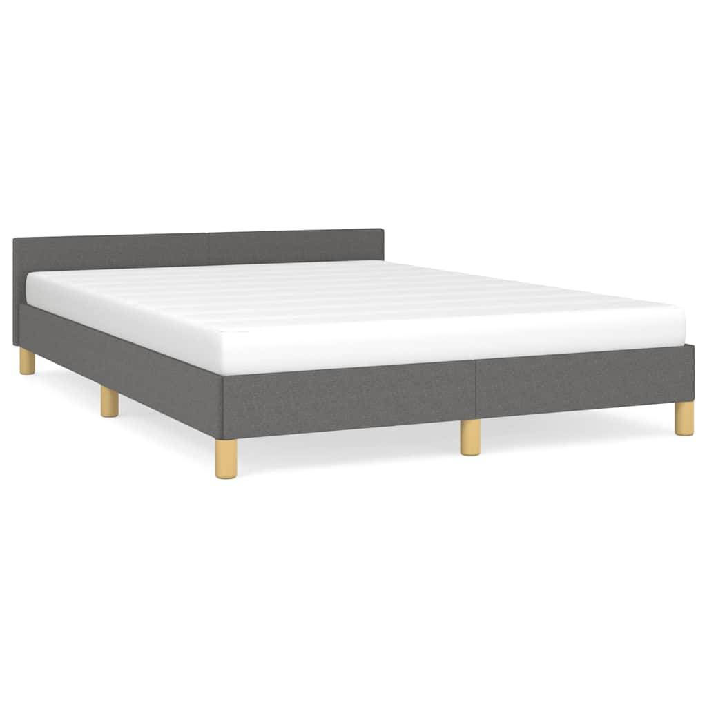 vidaXL Bettgestell ohne Matratze Dunkelgrau 140x190 cm Stoff