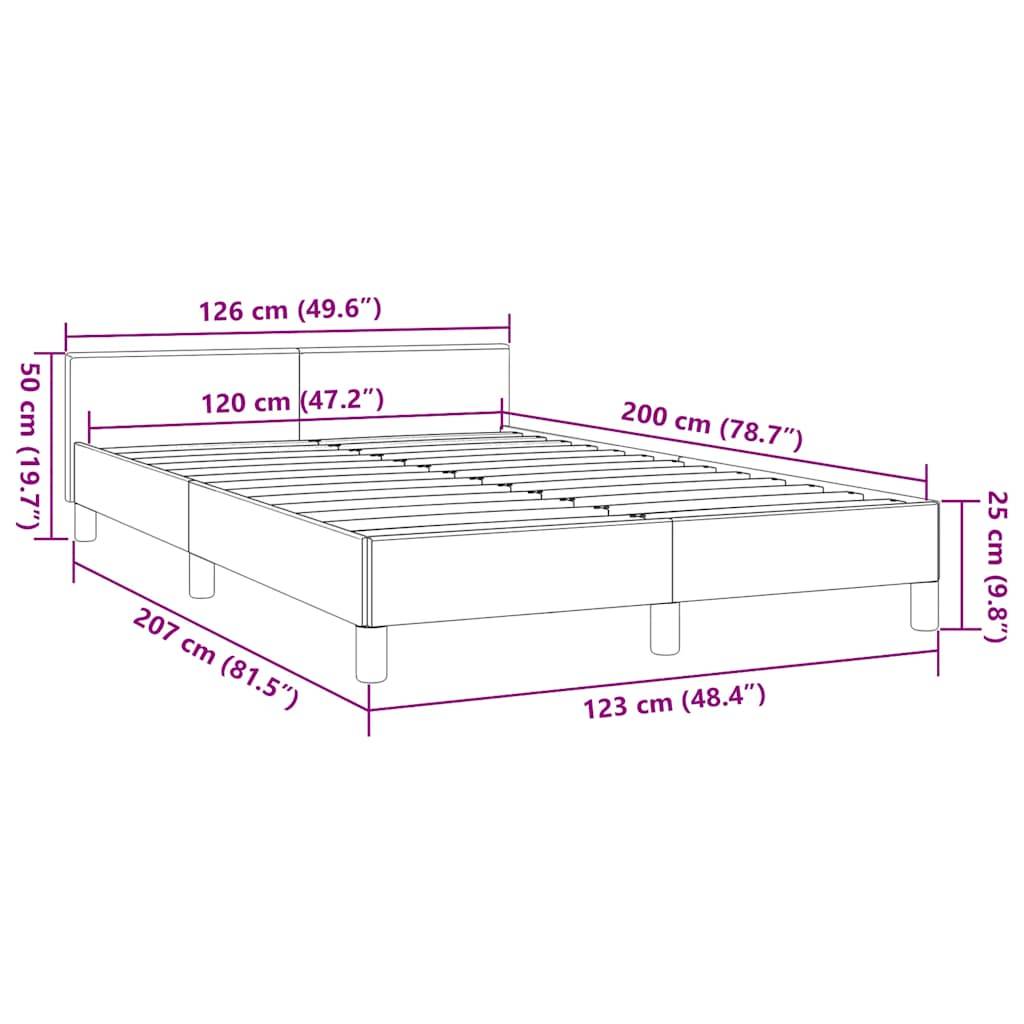 vidaXL Bettgestell mit Kopfteil ohne Matratze Blau 120x200 cm Stoff