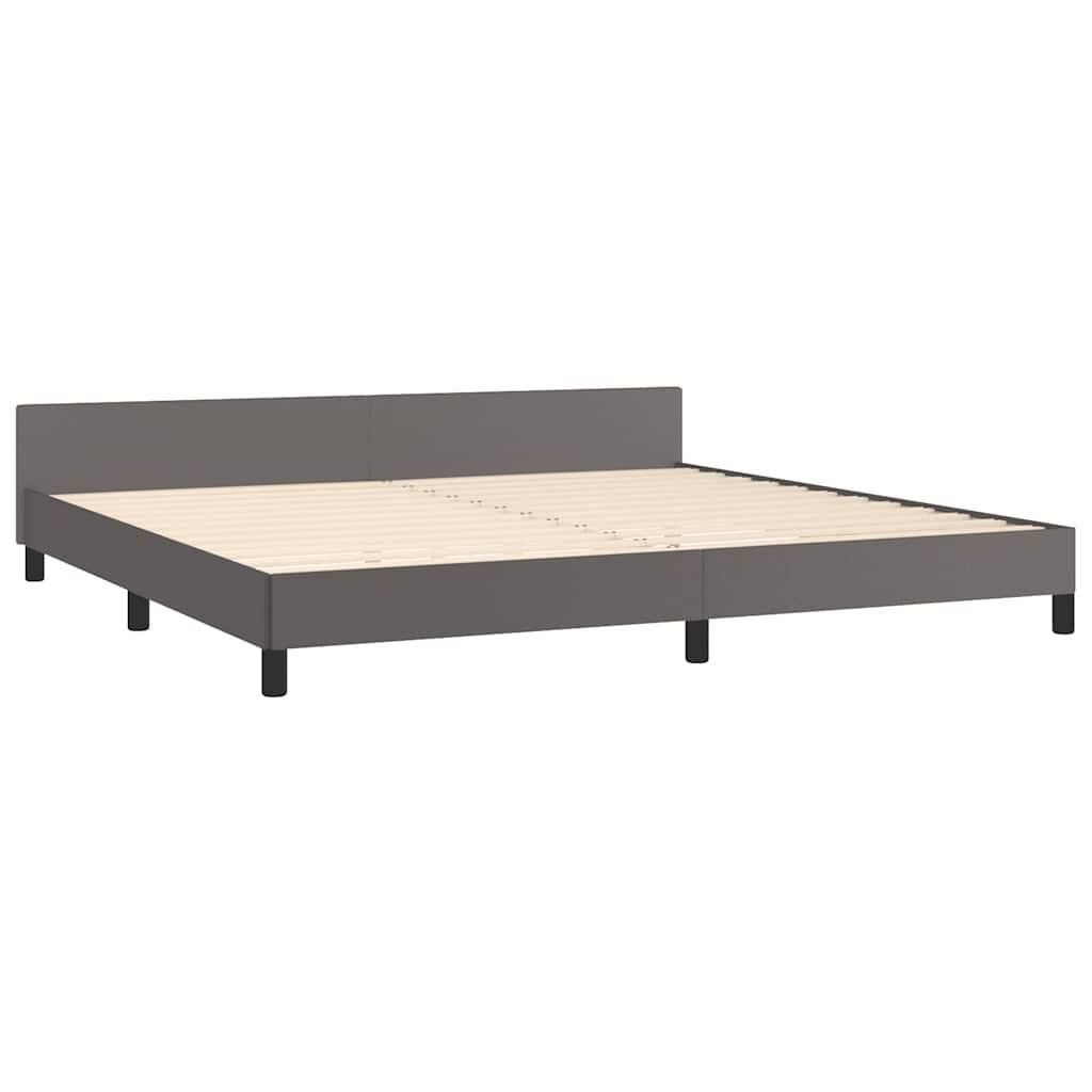 vidaXL Bettgestell mit Kopfteil ohne Matratze Grau 200x200 cm