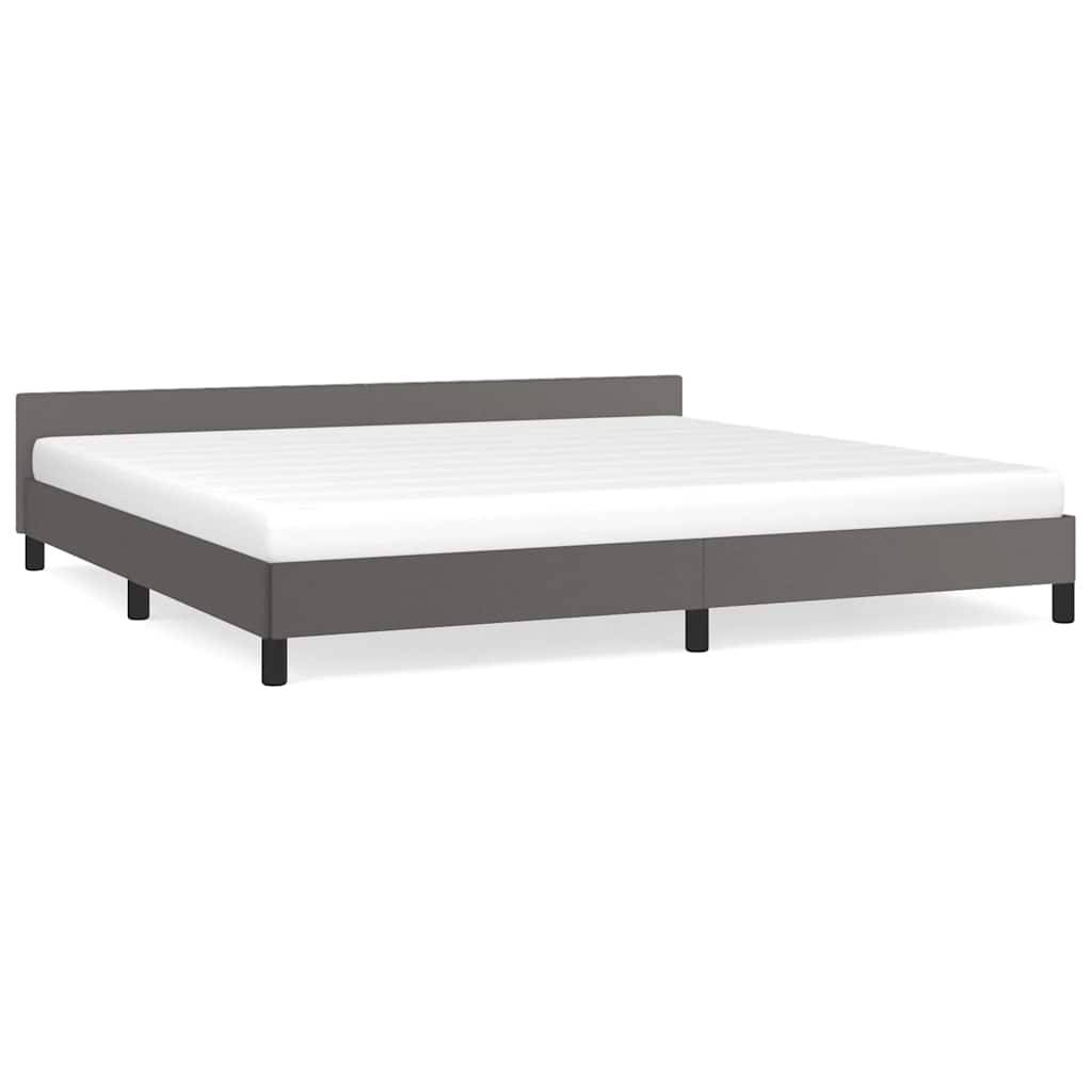 vidaXL Bettgestell mit Kopfteil ohne Matratze Grau 200x200 cm